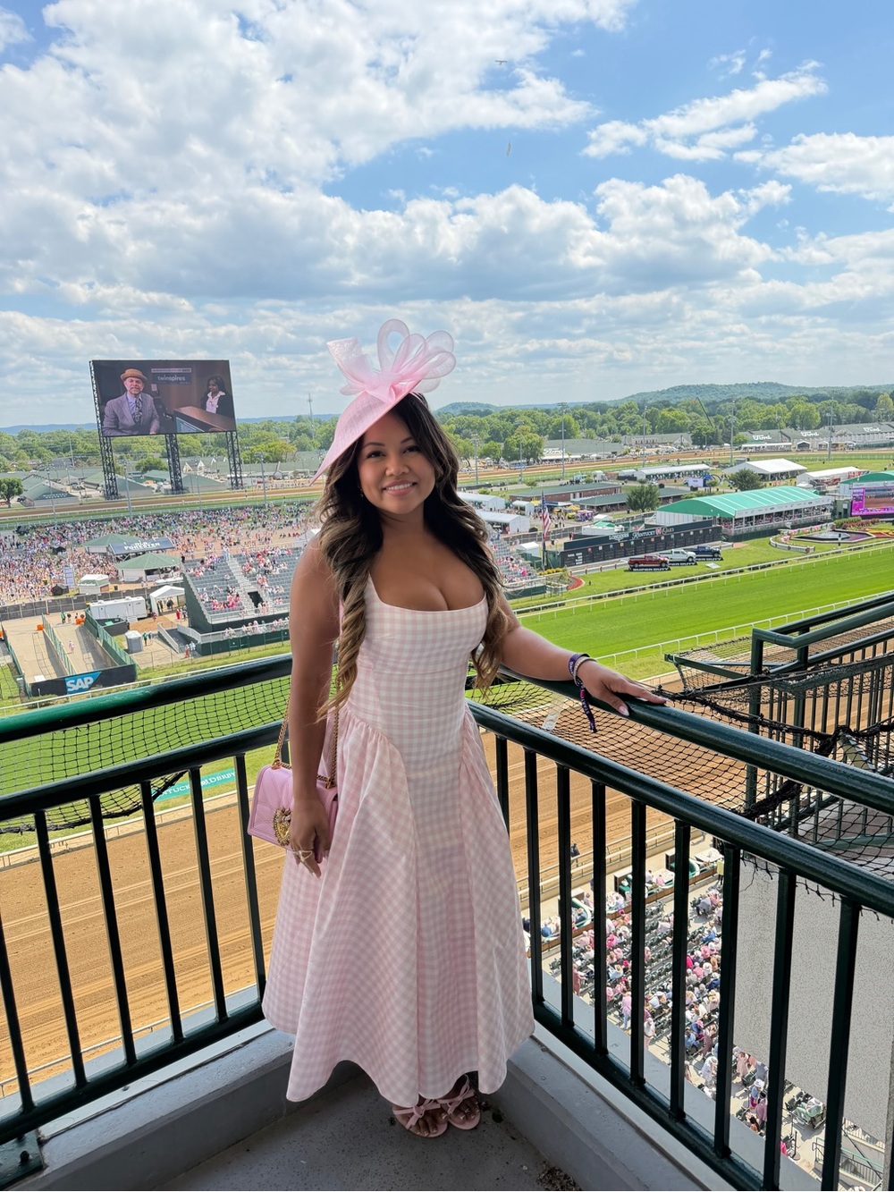 BABYBOO Sherrie Pink Gingham Square-Neck Midi Dress - Picture 3 of 3